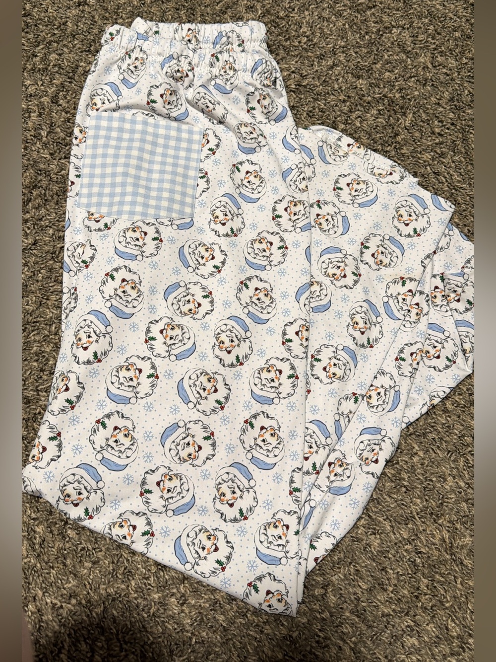 Blue Santa busy bee smocks pj pants
